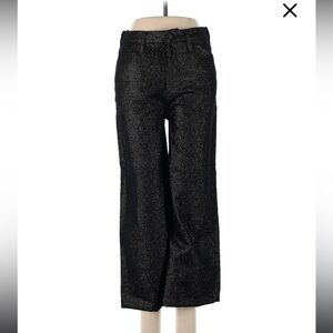 Black Shimmer Wide-Leg Pants